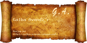 Galba Avenár névjegykártya